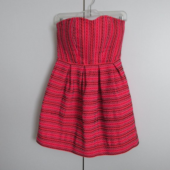 Dina Be Hot Orangy-Pink Strapless Bandage Cupcake Dress Francesca’s Size Small - Picture 1 of 11